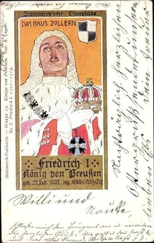 Künstler Ansichtskarte / Postkarte Unger, A., Stollwerck Reklame, Gruppe 19 No. I, Friedrich I vo...