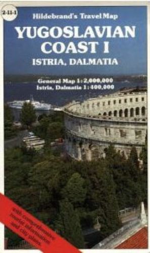 Hildebrand's Travel Map: Istria, Dalmatia Yugoslavian Coast 1