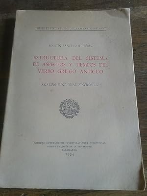 Imagen del vendedor de ESTRUCTURA DEL SISTEMA DE ASPECTOS Y TIEMPOS DEL VERBO ANTIGUO. Anlisis funcional sincrnico a la venta por Librera Pramo