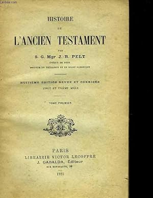 Seller image for Histoire de l'Ancien testament. Tome premier for sale by Le-Livre