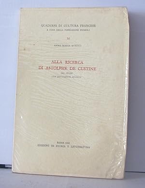 Bild des Verkufers fr Alla ricerca di astolphe de custine zum Verkauf von Librairie Albert-Etienne