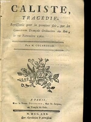 Bild des Verkufers fr CALISTE, TRAGEDIE zum Verkauf von Le-Livre