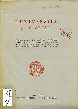 Seller image for L'UNIVERSITA E IN CRISI ? for sale by Le-Livre