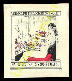 Un foglietto, 1943, di cm. 10,5 x 9,5 per Giorgio Balbi, ("Vernici, pitture, colori, ovunque").