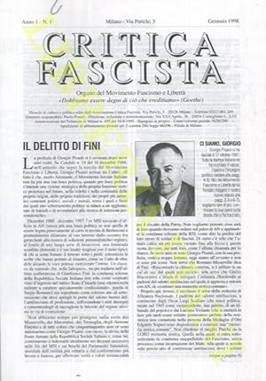 La Fenice - Critica Fascista - Costruire. Pagine di pensiero e di azione fascista.