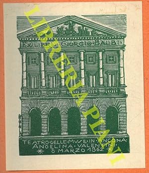 Un foglietto xilografico, 1943, di cm. 12 x 10 in verde, per Giorgio Balbi, ("Teatro delle Muse i...