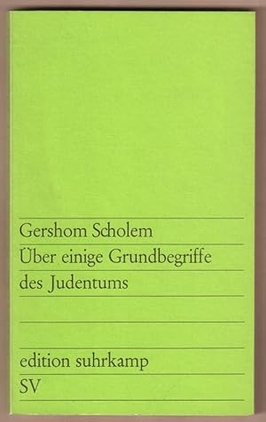 Bild des Verkufers fr ber einige Grundbegriffe des Judentums. zum Verkauf von Antiquariat Neue Kritik