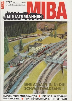 Seller image for MIBA. Miniaturbahnen. 7 / 92. Juli. 44. Jahrgang. Die Fhrende Deutsche Modellbahnzeitschrift. Eine Anlage in N: Die Schwarzwaldbahn II. for sale by Allguer Online Antiquariat