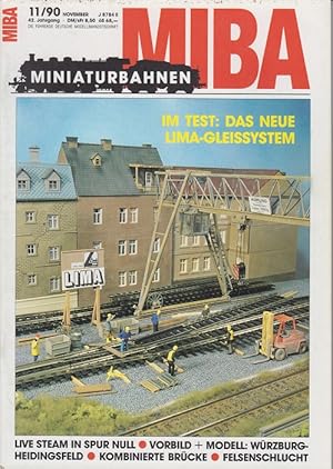 Seller image for MIBA. Miniaturbahnen. 11 / 90. November. 42. Jahrgang. Die Fhrende Deutsche Modellbahnzeitschrift. Im Test: Das neue Lima - Gleissystem. for sale by Allguer Online Antiquariat