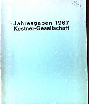 Bild des Verkufers fr Jahresgaben 1967 Kestner-Gesellschaft zum Verkauf von books4less (Versandantiquariat Petra Gros GmbH & Co. KG)