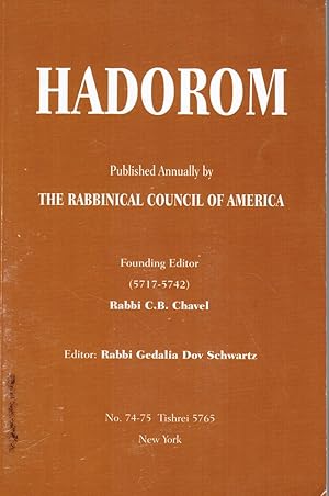 Image du vendeur pour Hadorom (Ha-Darom) No 74-75 Tishrei 5765 mis en vente par Bookshop Baltimore