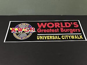 Sticker - KWGB - World's Greatest Burgers - Universal Citywalk (BUMPER STICKER)