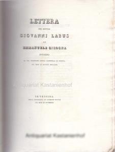 Lettera del Dottor Giovanni Labus ad Emanuele Cicogna intorno ad una iscrizione antica scopertasi...