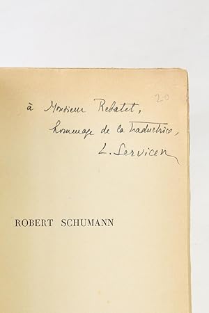 Bild des Verkufers fr Robert Schumann zum Verkauf von Librairie Le Feu Follet