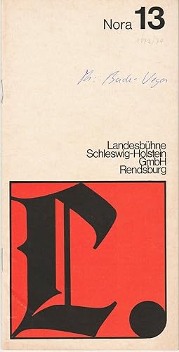 Seller image for Programmheft NORA. Schauspiel von Henrik Ibsen. Spielzeit 1973 / 74 Heft 13 for sale by Programmhefte24 Schauspiel und Musiktheater der letzten 150 Jahre