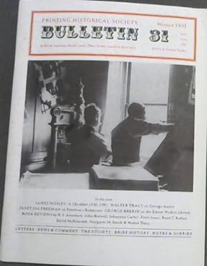 Bild des Verkufers fr Printing Historical Society . Winter 1991. Bulletin 31. zum Verkauf von Chapter 1