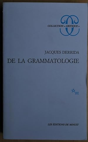 Seller image for De la grammatologie for sale by ShepherdsBook