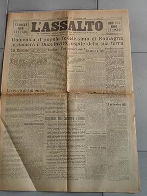 L'ASSALTO, settimanale del fascio bolognese di combattimento, numero 38 del 20 settembre 1924 ANN...