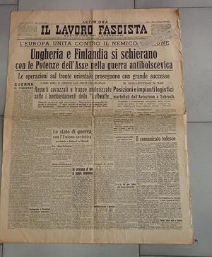 IL LAVORO FASCISTA, quotidiamo dei lavoratori, numero154 del 28 giugno 1941 (UNGHERIA E FINLANDIA...