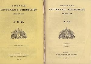 GIORNALE LETTERARIO SCIENTIFICO MODENESE - ANNATA 1841 - dal numero 19-20 del aprile-maggio al nu...