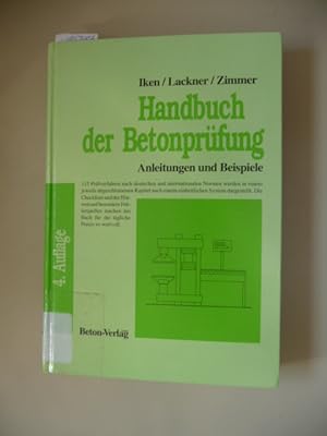 Immagine del venditore per Handbuch der Betonprfung : Anleitungen und Beispiele venduto da Gebrauchtbcherlogistik  H.J. Lauterbach