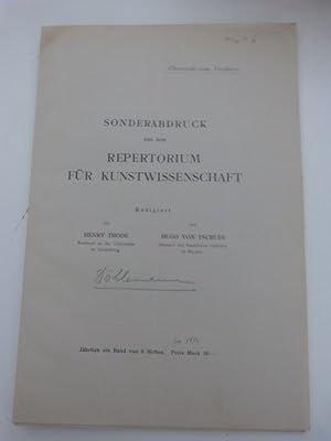 Bild des Verkufers fr Zur Frage der sog. umgekehrten Perspektive. (= Separatabdruck aus Repertorium fr Kunstwissenschaft, Bd. 33) zum Verkauf von Antiquariat Bookfarm