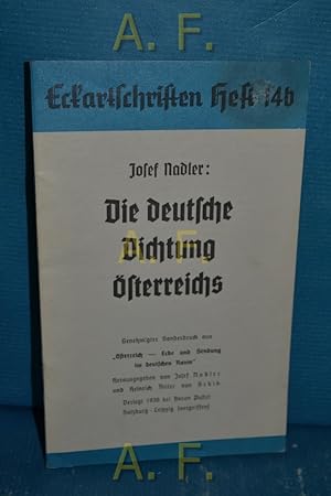 Immagine del venditore per Die deutsche Dichtung sterreichs (Eckartschriften Heft 14b) Sonderdruck aus "sterreich - Erbe und Sendung im deutschen Raum" venduto da Antiquarische Fundgrube e.U.