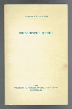 Image du vendeur pour Griechische Metrik (Die Altertumswissenschaft) mis en vente par Sonnets And Symphonies
