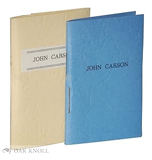Seller image for JOHN CARSON; OR, THE STRANGER IN THEIR MIDST for sale by Oak Knoll Books, ABAA, ILAB