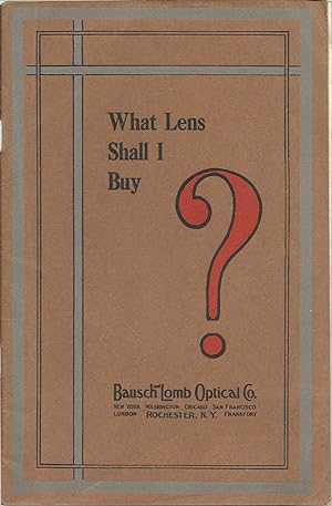 Image du vendeur pour What Lens Shall I Buy? mis en vente par Lincbook