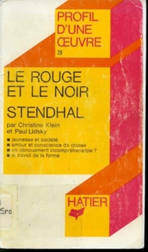 Image du vendeur pour Le rouge et le noir : Stendhal mis en vente par Librairie Le Nord