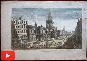 London England 1751 city view Royal Exchange Vue d'optique print active scene