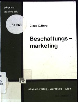 Bild des Verkufers fr Beschaffungsmarketing. Physica-Paperback zum Verkauf von books4less (Versandantiquariat Petra Gros GmbH & Co. KG)