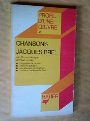 Immagine del venditore per Chansons - Jacques Brel: analyse critique venduto da Claudine Bouvier