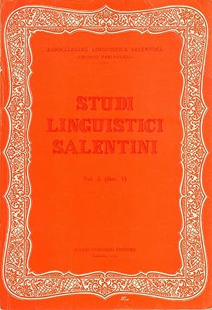 Imagen del vendedor de Studi linguistici salentini. Vol. 5 (fasc. 1) a la venta por Messinissa libri