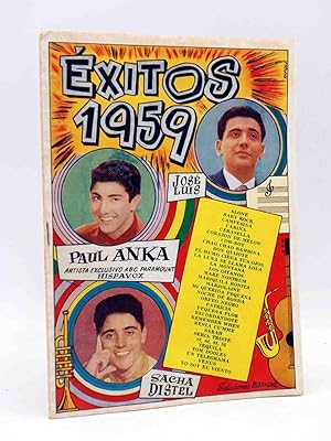 CANCIONERO. ÉXITOS 1959. PAUL ANKA, JOSÉ LUÍS, SACHA DISTEL. Bistagne, 1960. OFRT