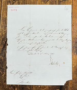 Brief (wohl eines Sekretärs) mit eigenhändiger Unterschrift an Friedrich August Nösselt.