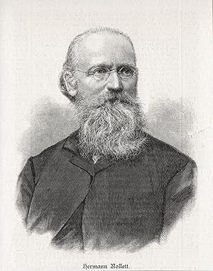 Bild des Verkufers fr Hermann Rollett" - Hermann Rollett Dichter poet Portrait Holzstich Holzschnitt woodcut zum Verkauf von Antiquariat Steffen Vlkel GmbH