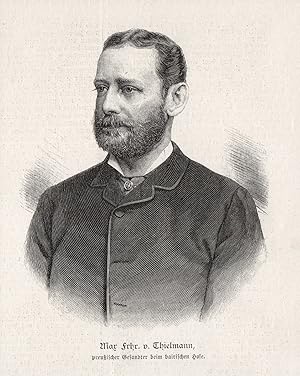 Bild des Verkufers fr Max Frhr. v. Thielmann" - Max von Thielmann Politiker Portrait Holzstich Holzschnitt woodcut zum Verkauf von Antiquariat Steffen Vlkel GmbH