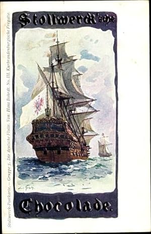 Künstler Ansichtskarte / Postkarte Bohrdt, Hans, Die deutsche Flotte, Kurbrandenburgische Fregatt...