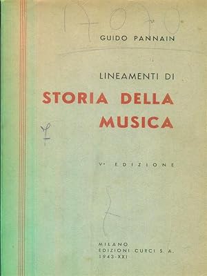 Bild des Verkufers fr Lineamenti di storia della musica zum Verkauf von Librodifaccia