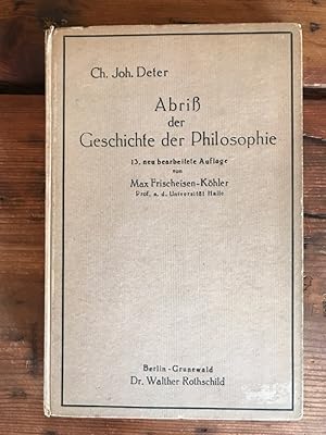 Bild des Verkufers fr Abri der Geschichte der Philosophie zum Verkauf von Antiquariat Liber Antiqua