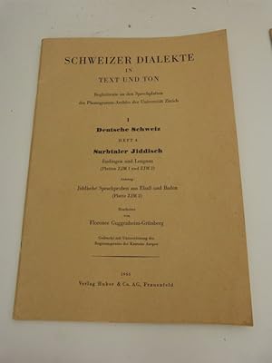 Seller image for Schweizer Dialekte in Text und Ton. I: Deutsche Schweiz. Heft 4: Surbtaler Jiddisch. Endingen und Lengnau (OHNE Platten ZJM 1 und ZJM 2) for sale by Antiquariat Bookfarm
