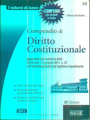 Bild des Verkufers fr Compendio di diritto costituzionale zum Verkauf von Librodifaccia