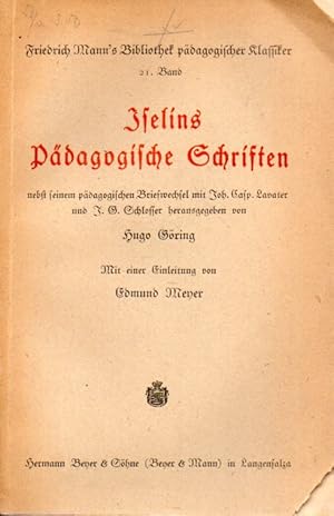 Isaak Iselins Pädagogische Schriften