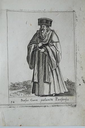 Kostume. Praecec Curiae parlamenti Parisiensis. Original Kupferstich aus Diversarum nationum habi...