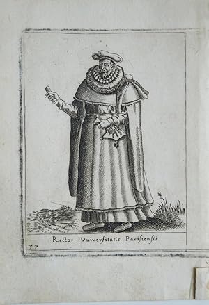 Kostume. Rector Universitatis Parisiensis. Original Kupferstich aus Diversarum nationum habitus P...
