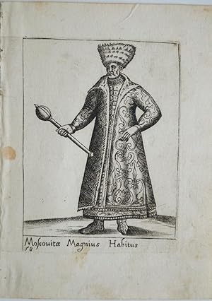 Kostume. Kostume. Moscouita Magnius Habitus. Original Kupferstich aus Diversarum nationum habitus...