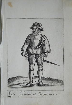 Kostume. Puer Stabularius Germanorum. Original Kupferstich aus Diversarum nationum habitus Padua ...