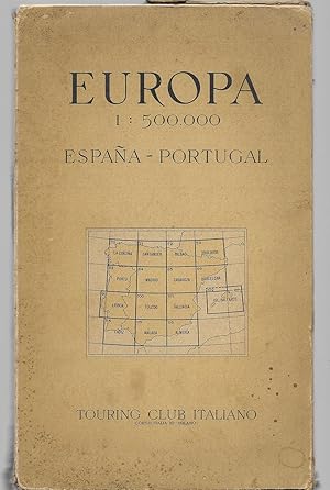 Europa. 1 : 500.000 España - Portugal. Touring Club Italiano. 1947